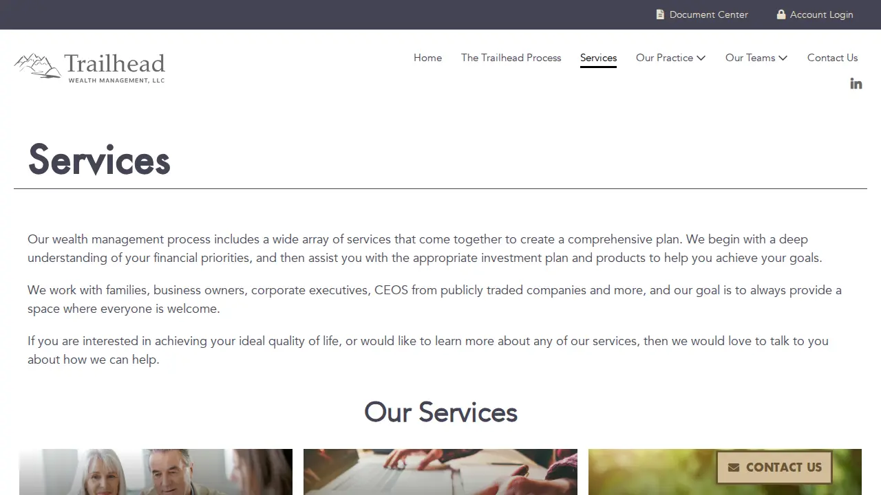 Trailhead Wealth Management page