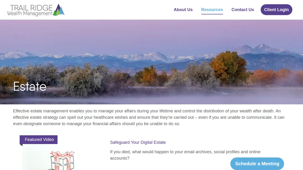 Trail Ridge Wealth Management page