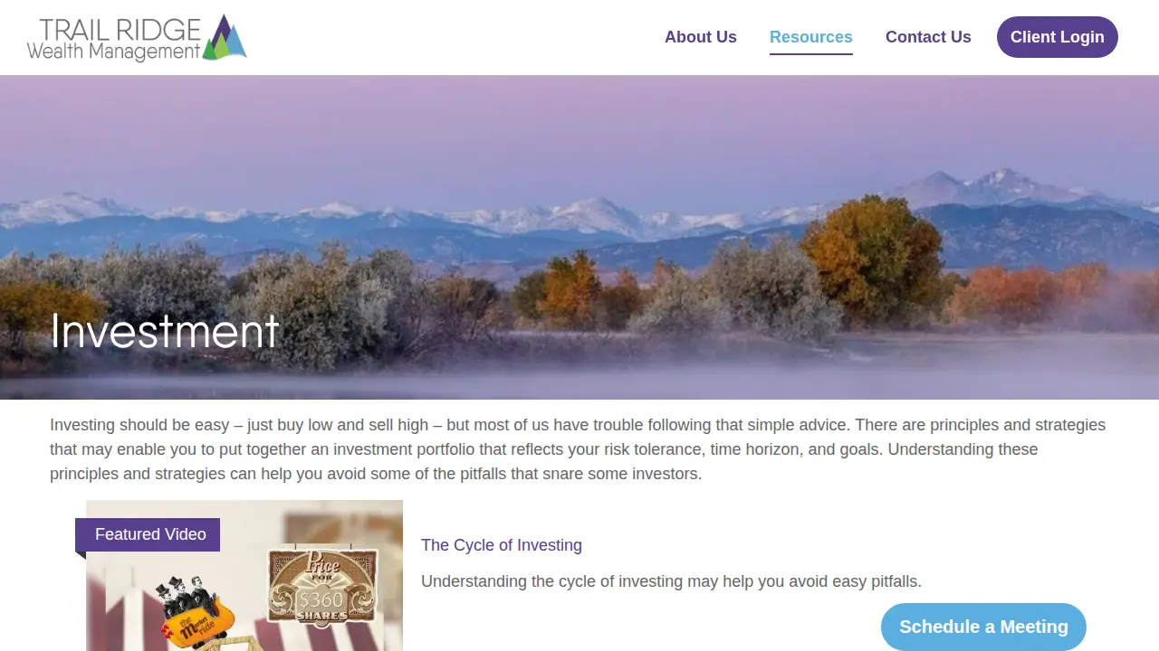 Trail Ridge Wealth Management page