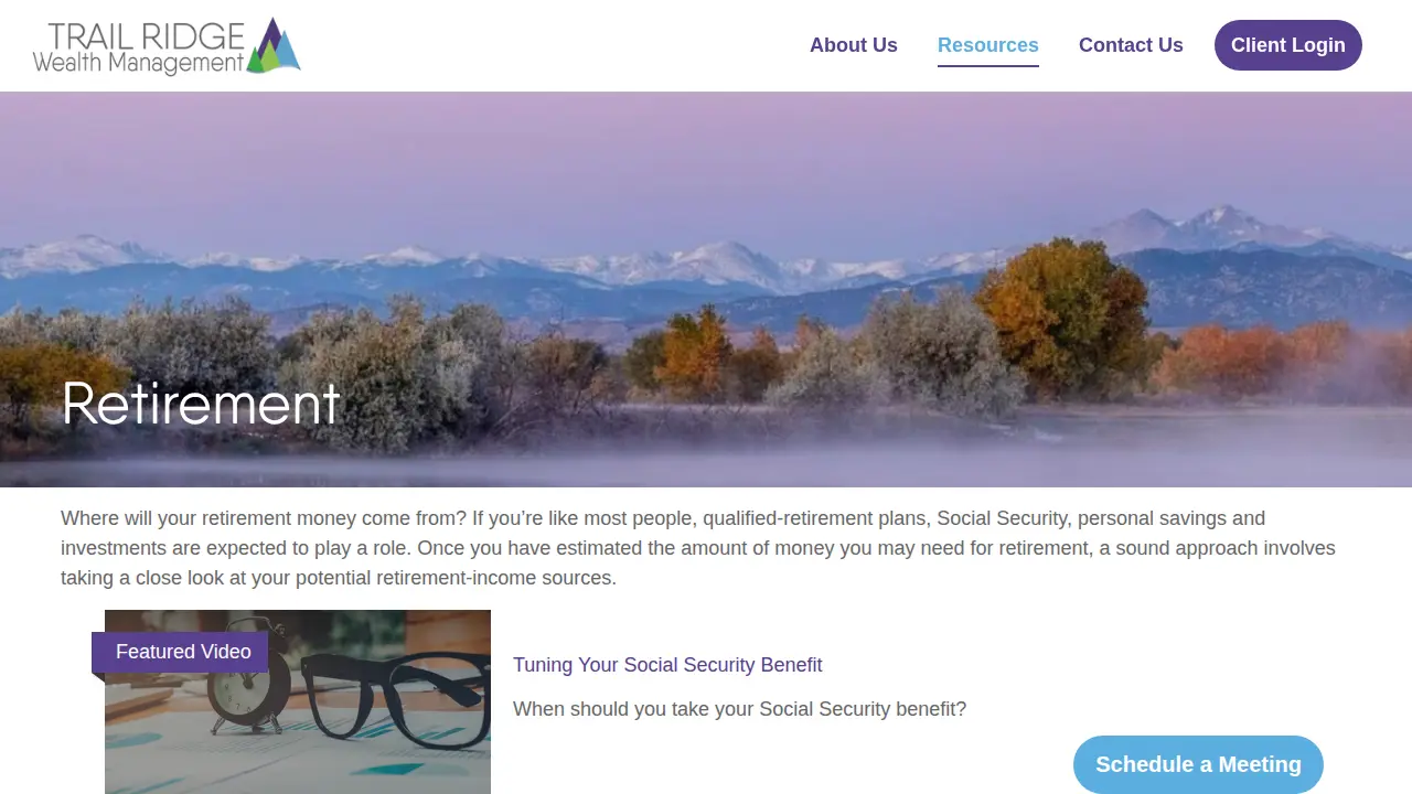 Trail Ridge Wealth Management page