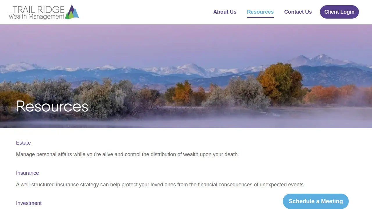 Trail Ridge Wealth Management page