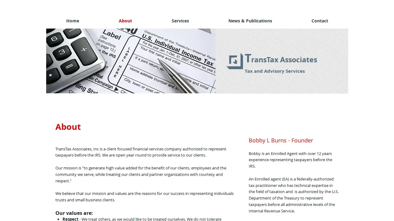 TransTax Associates page