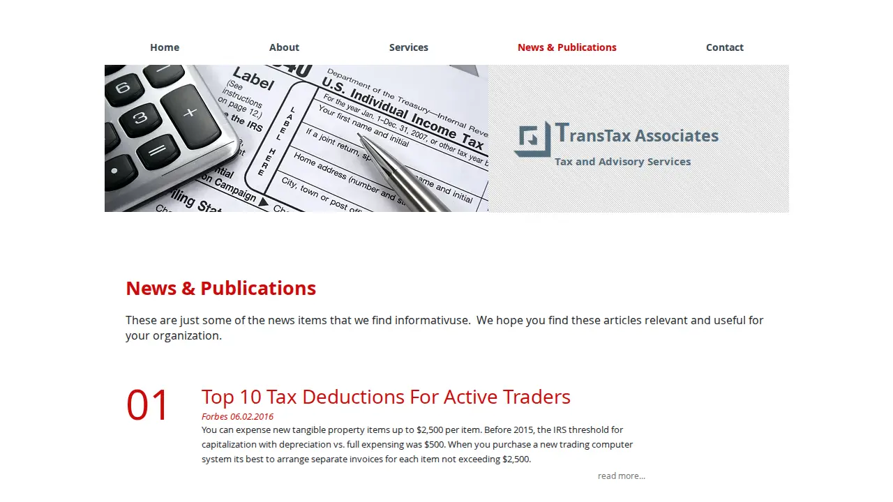 TransTax Associates page