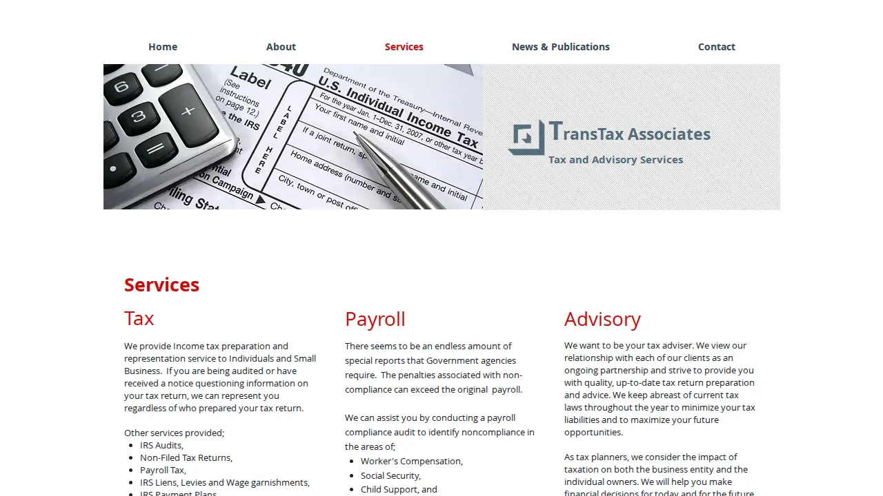 TransTax Associates page