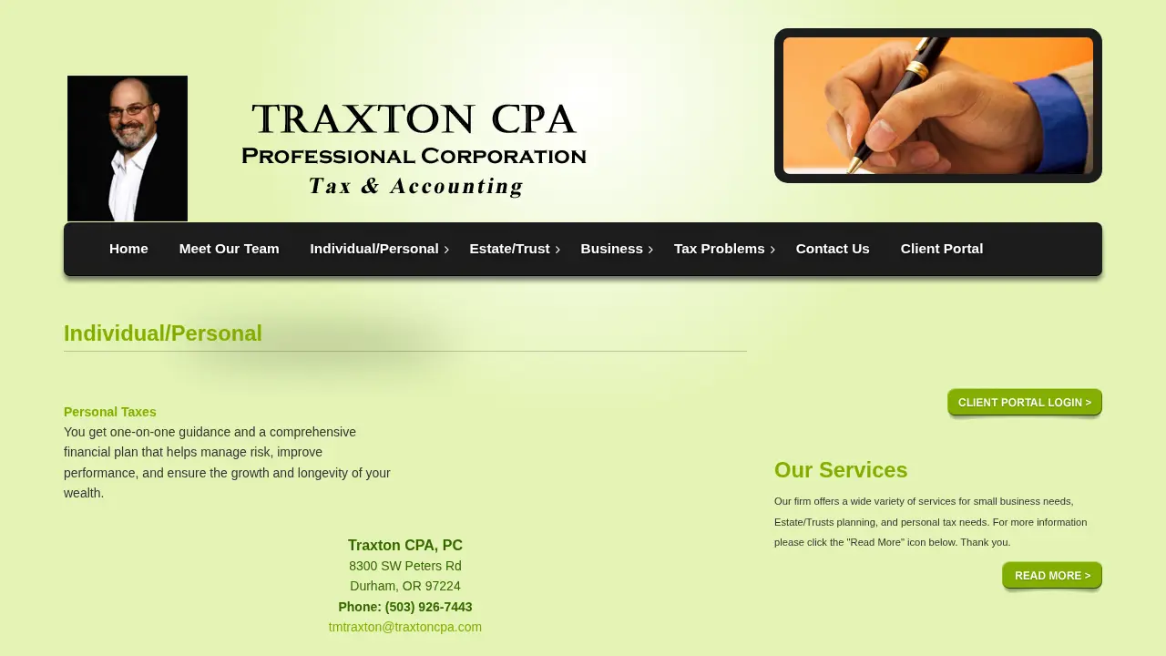 Aaron Traxton, CPA page