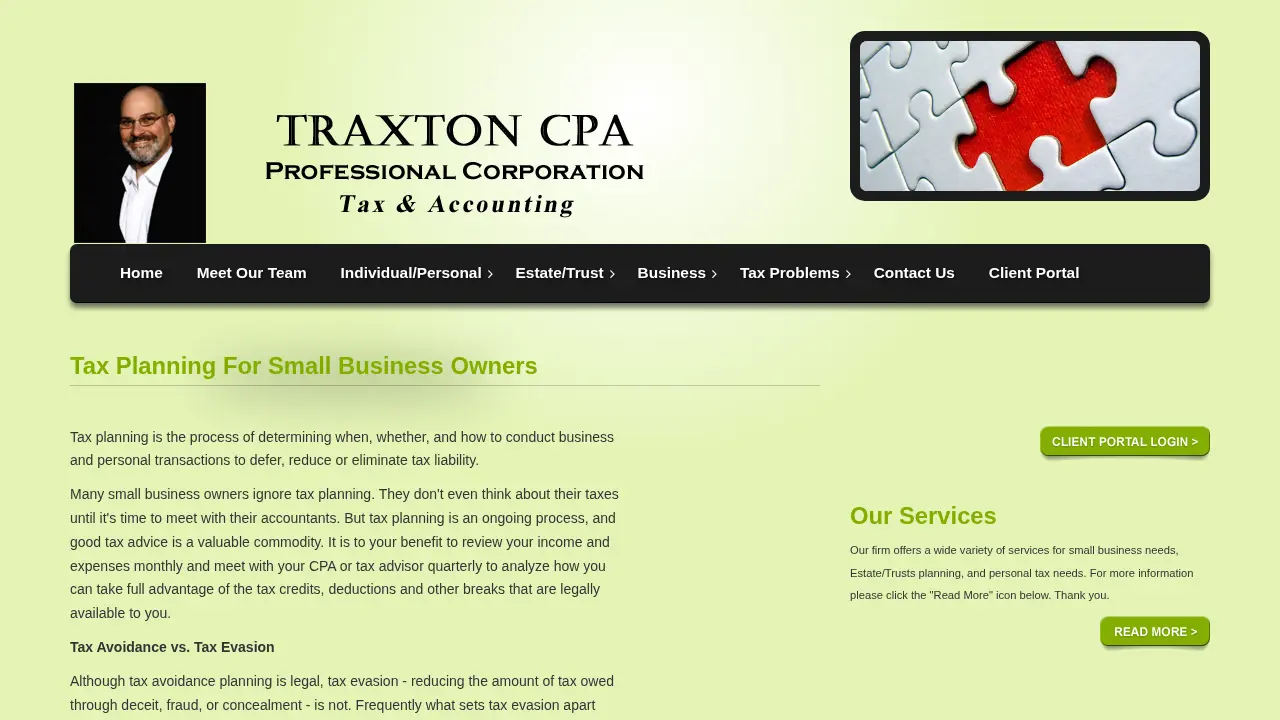 Aaron Traxton, CPA page