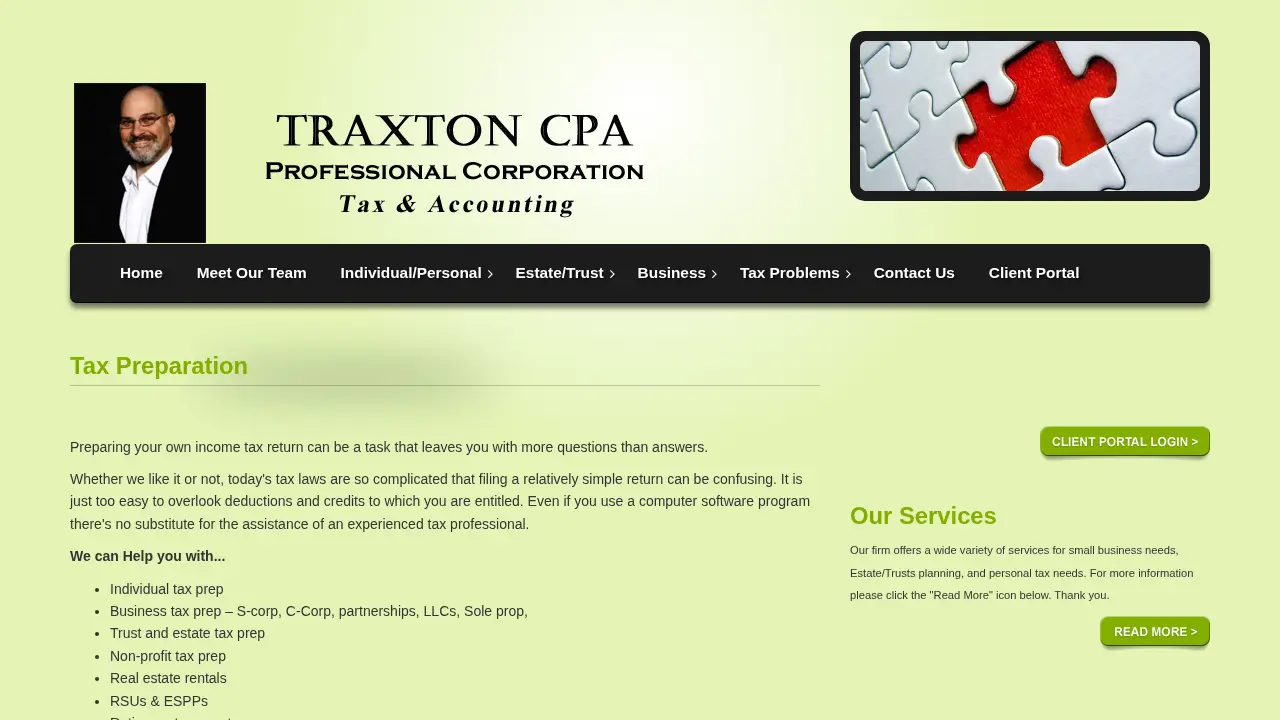 Aaron Traxton, CPA page