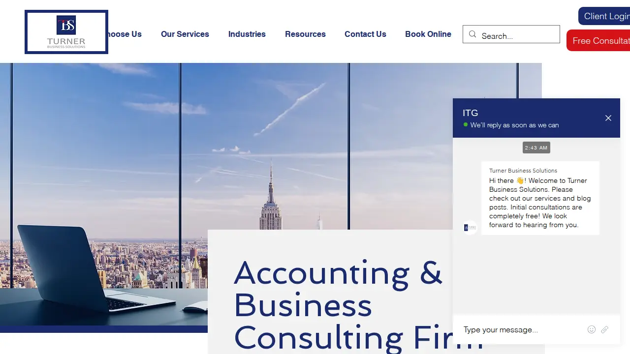 Turner Business Solutions page