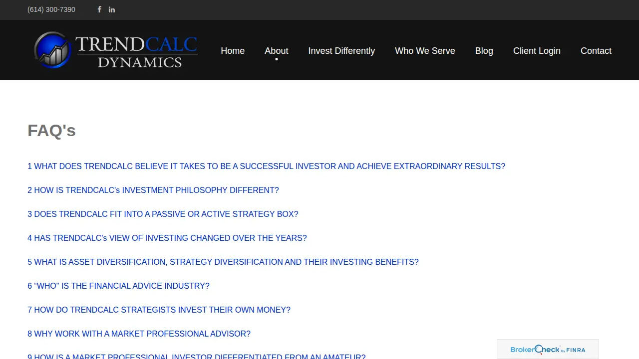 TrendCalc Dynamics page