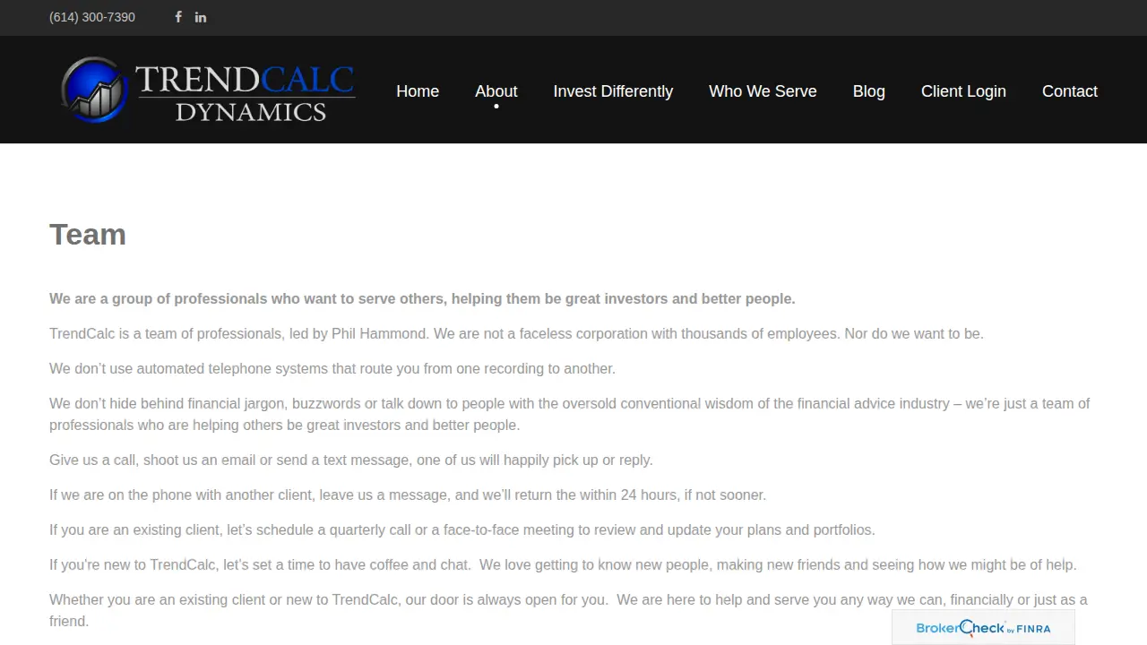 TrendCalc Dynamics page