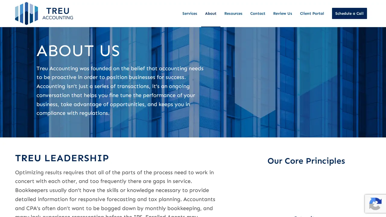 Treu Accounting page
