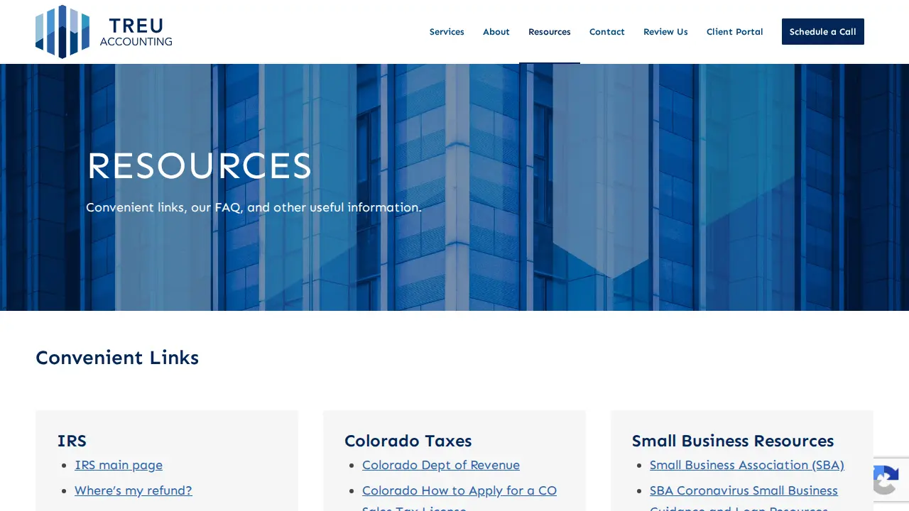 Treu Accounting page