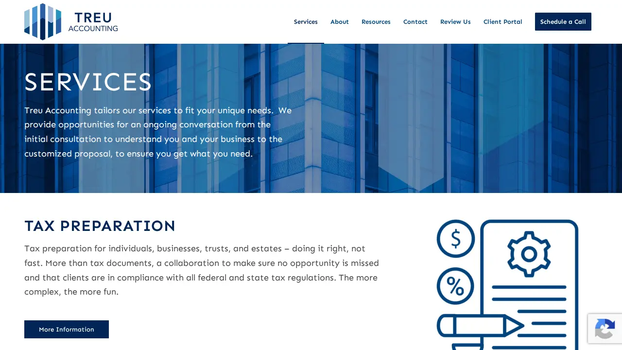 Treu Accounting page
