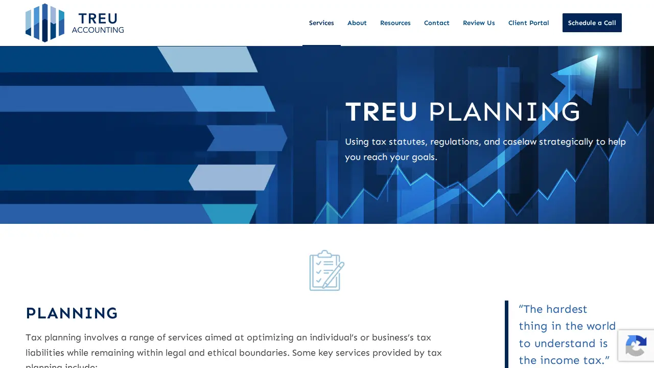 Treu Accounting page