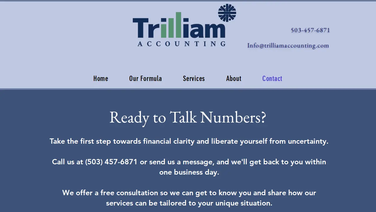 Trilliam Accounting page