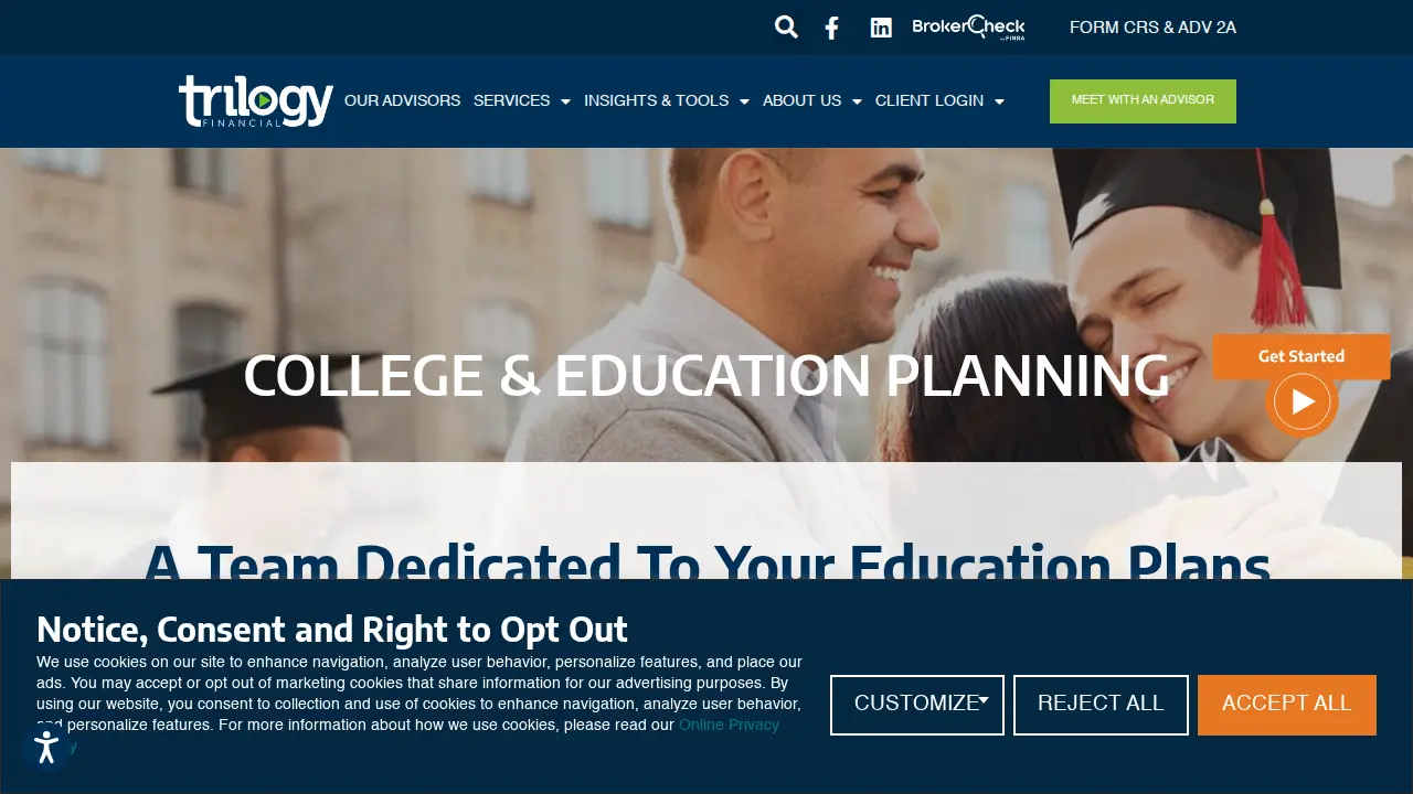 Trilogy Financial Services page