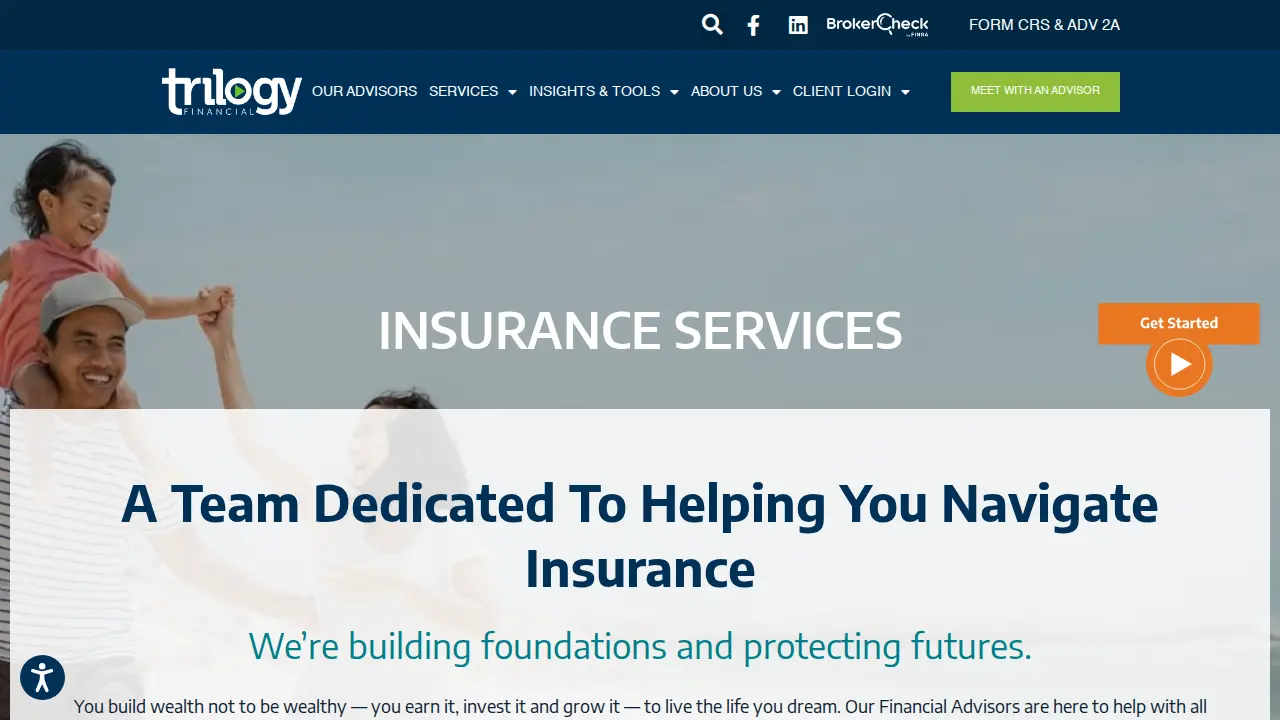 Trilogy Financial Services page