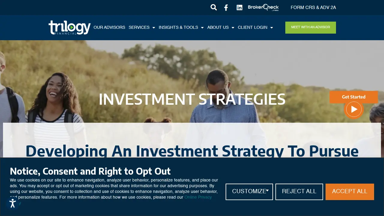 Trilogy Financial Services page