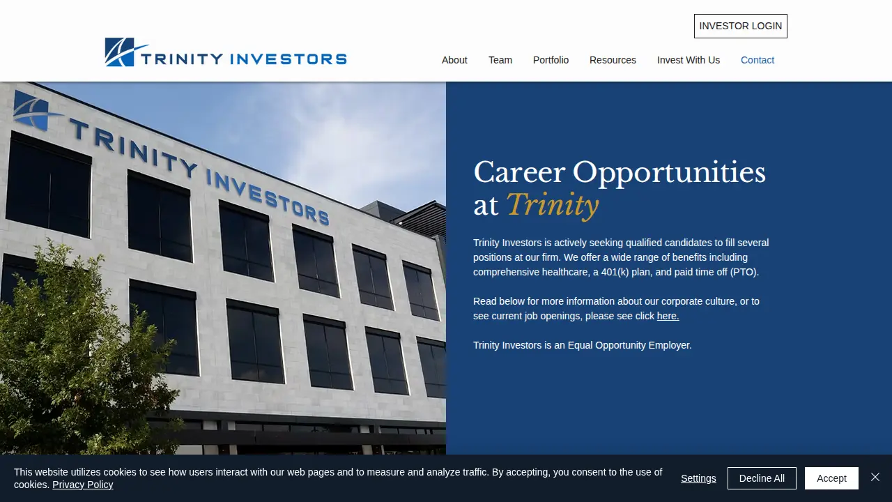 Trinity Investors page