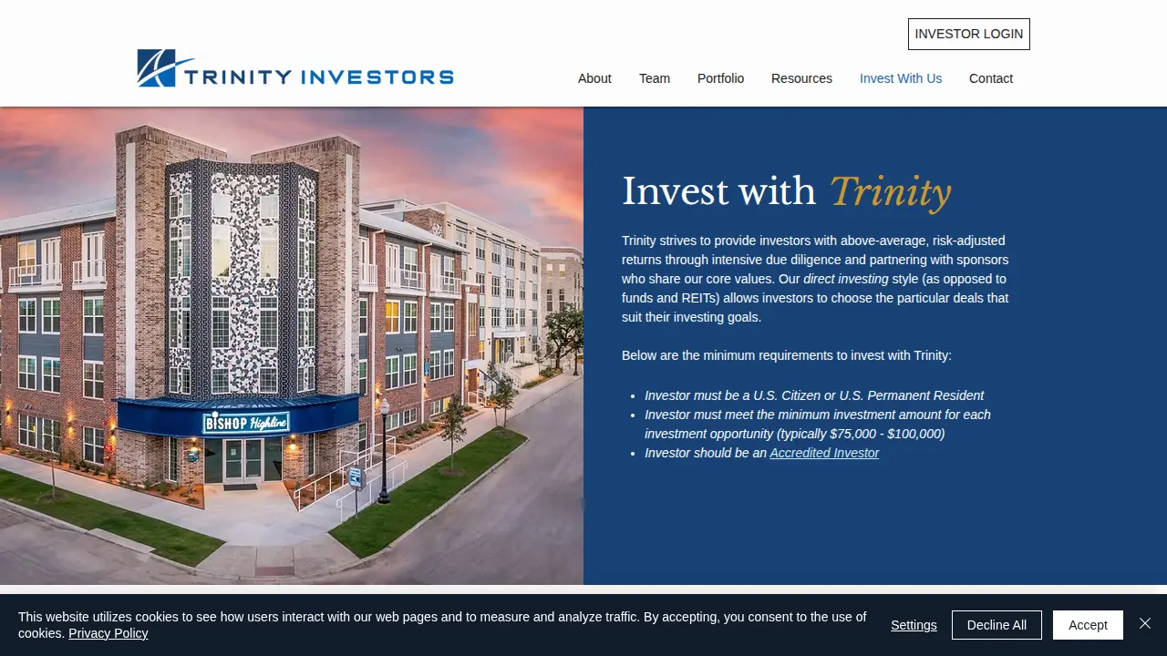 Trinity Investors page