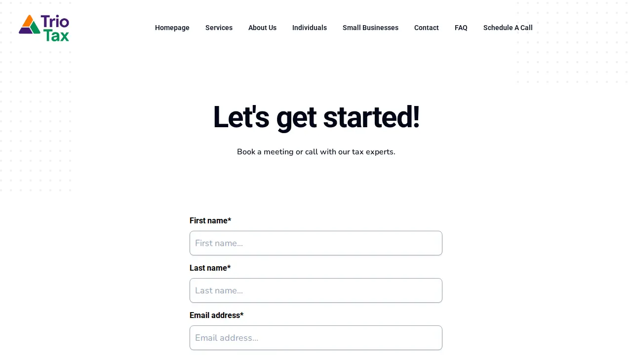 Trio Tax page
