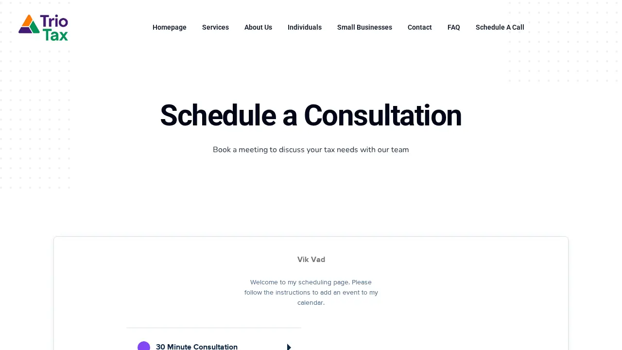 Trio Tax page