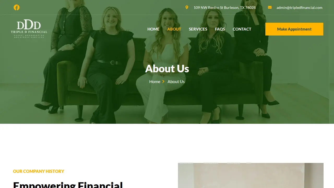 Triple D Financial page
