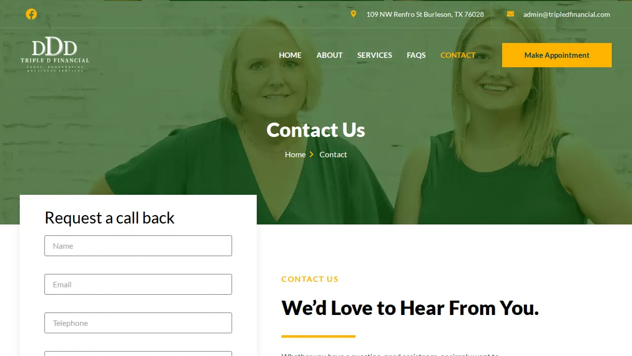 Triple D Financial page