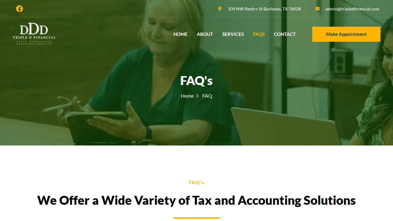 Triple D Financial page