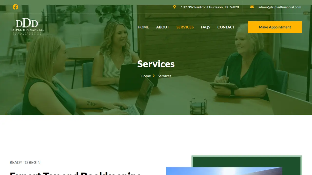 Triple D Financial page