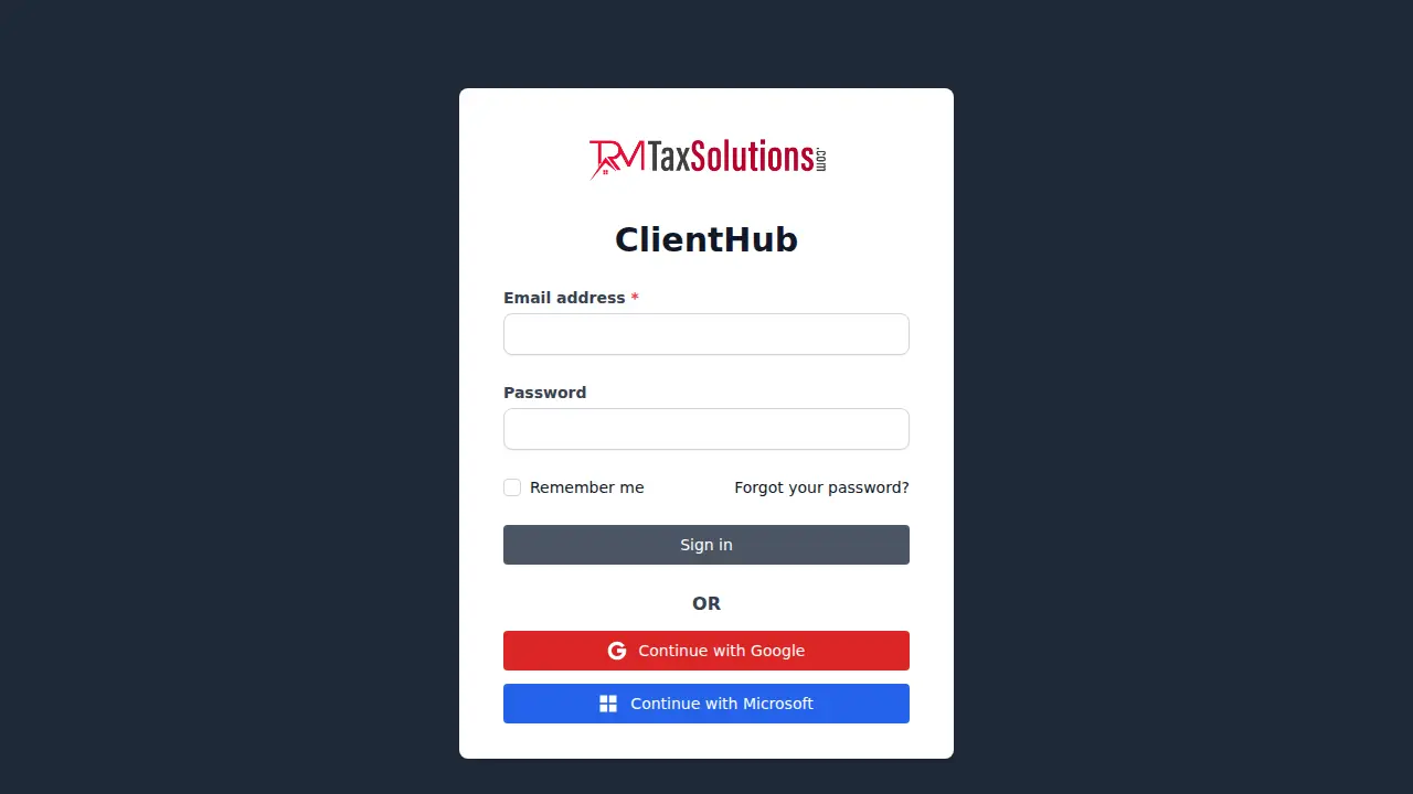 TRM Tax Solutions page