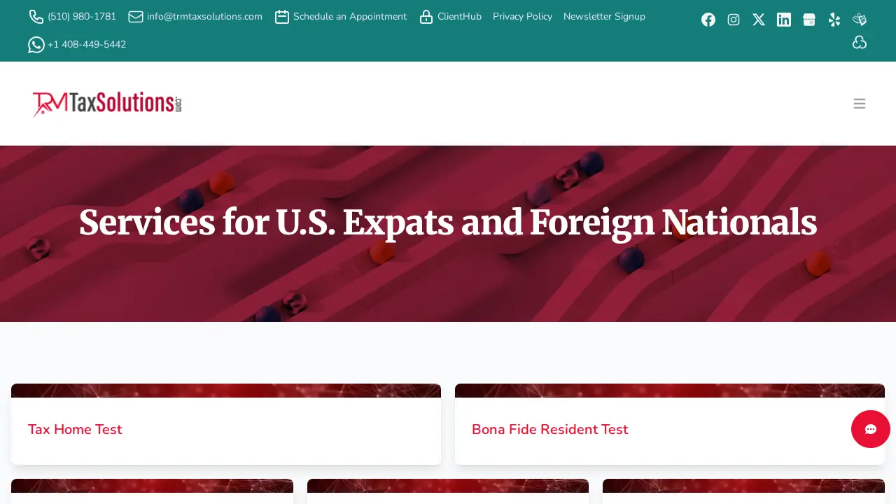 TRM Tax Solutions page