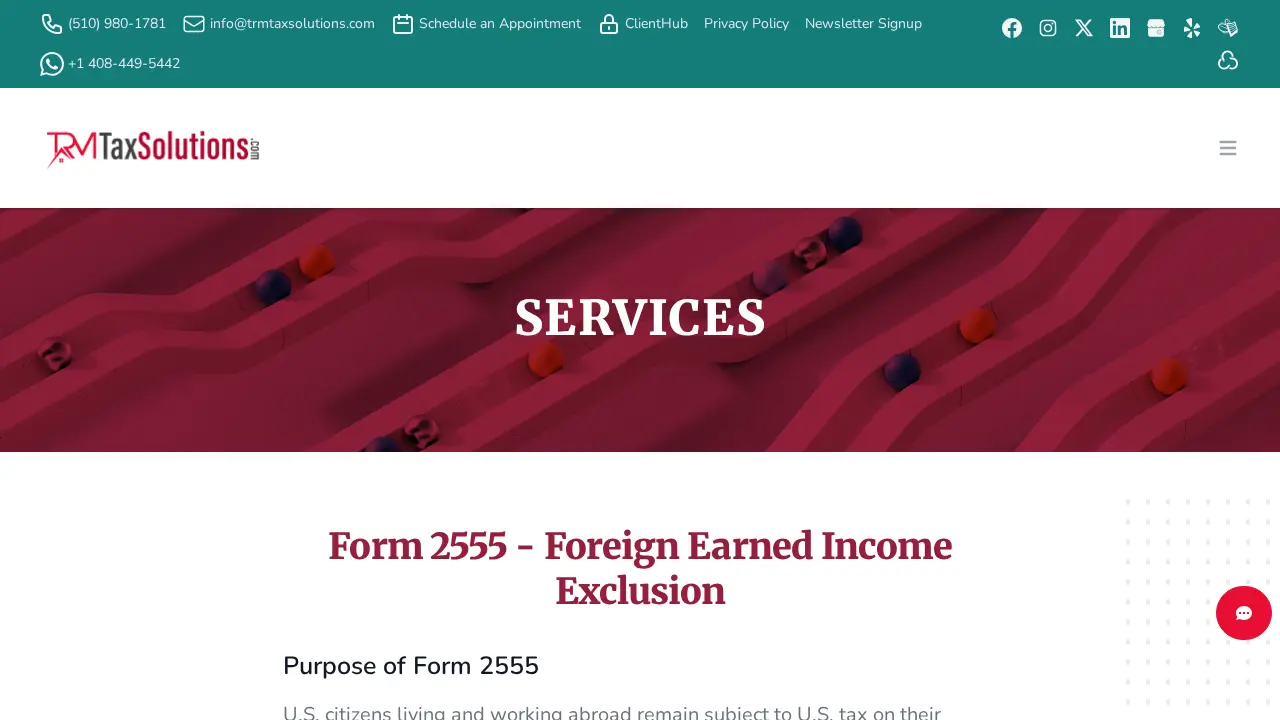 TRM Tax Solutions page