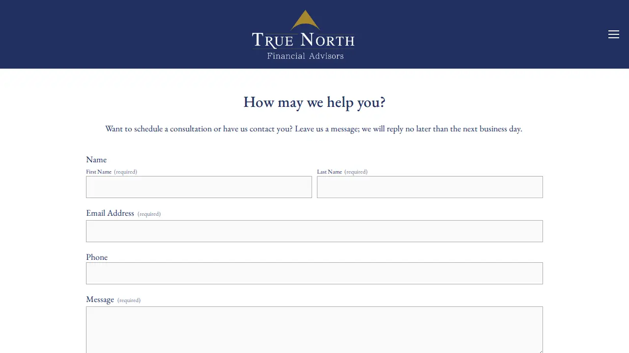 True North Financial Advisors page