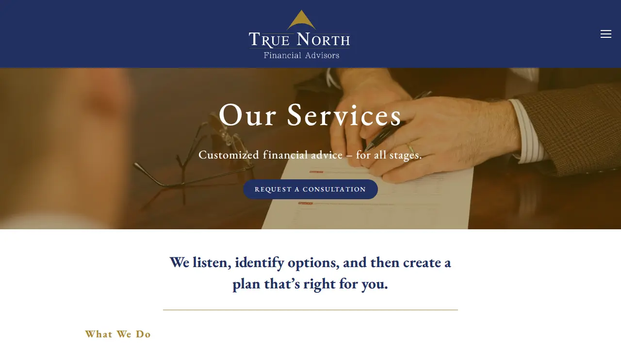 True North Financial Advisors page
