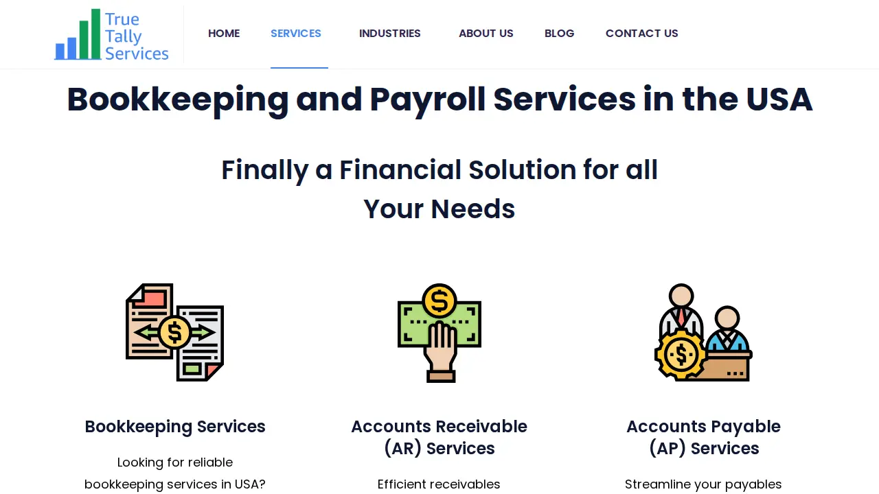 True Tally Cloud Bookkeeping & Accounting page