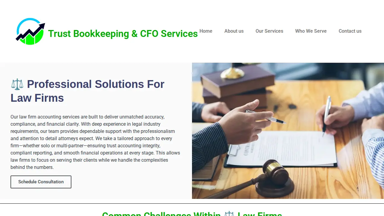 Trust Bookkeeping page