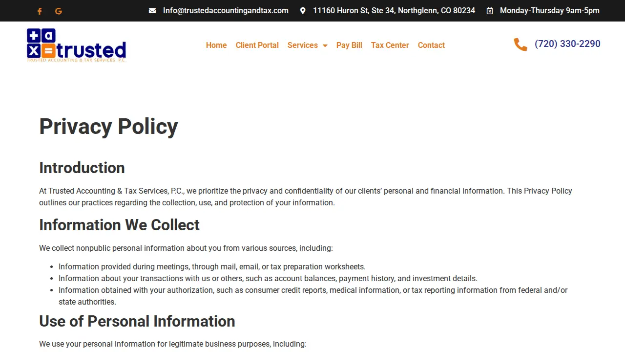 Trusted Accounting & Tax Services, PC page