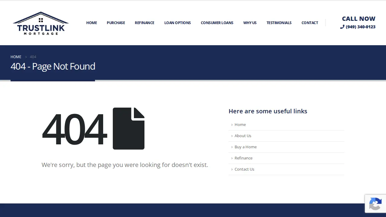 Trustlink Mortgage page