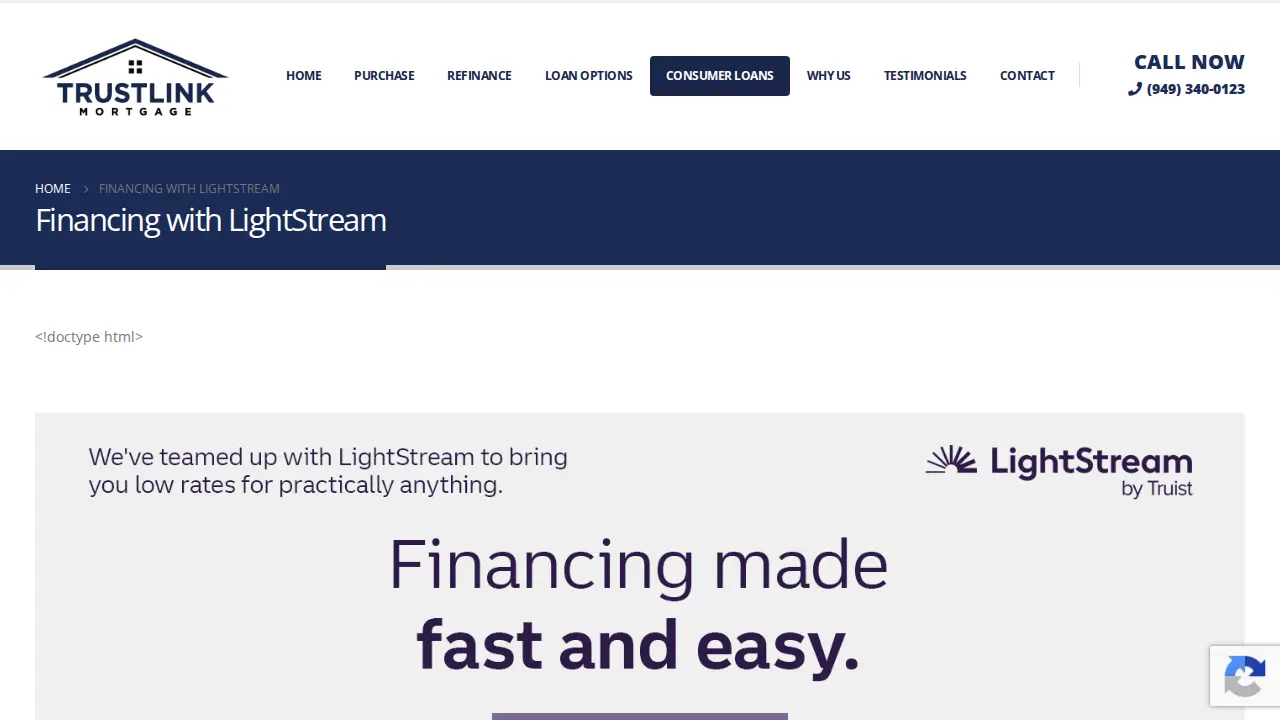 Trustlink Mortgage page