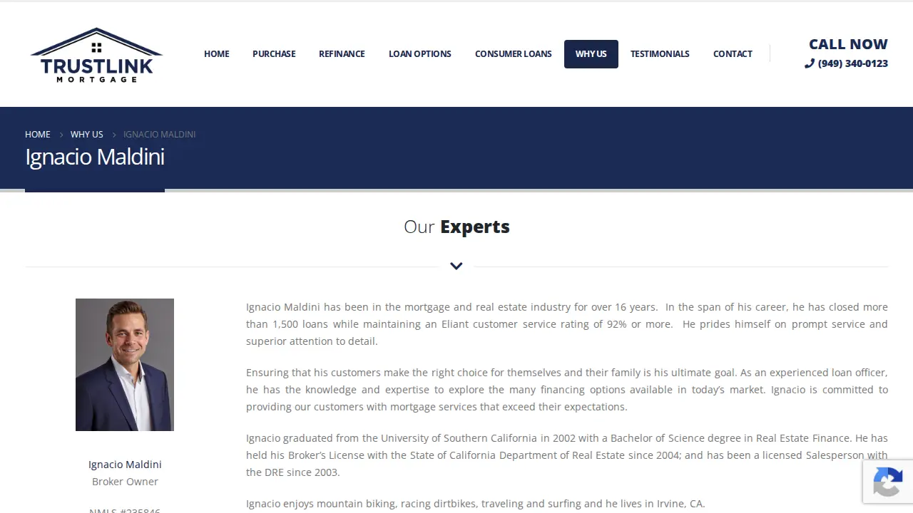 Trustlink Mortgage page