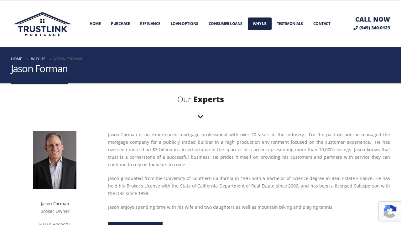Trustlink Mortgage page
