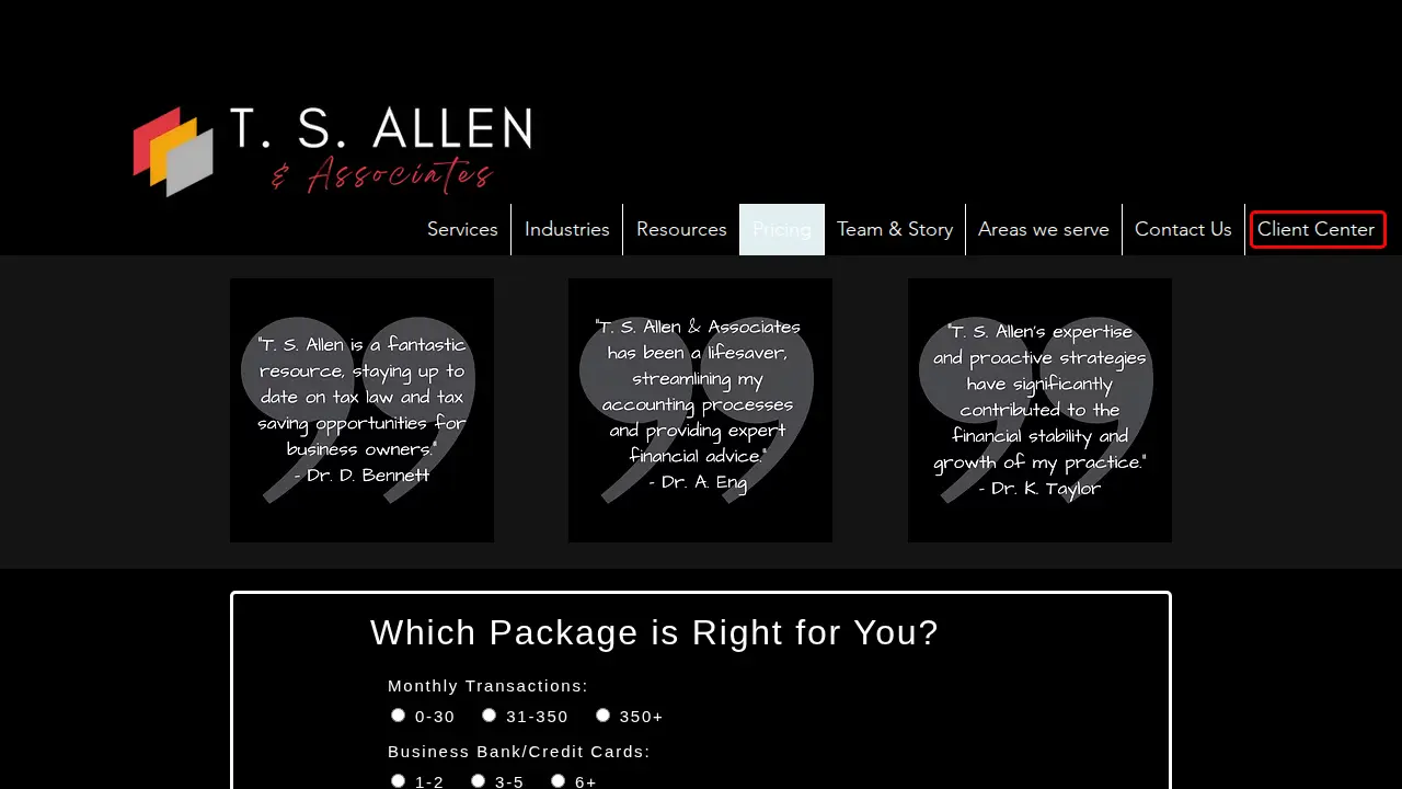 T. S. Allen & Associates page