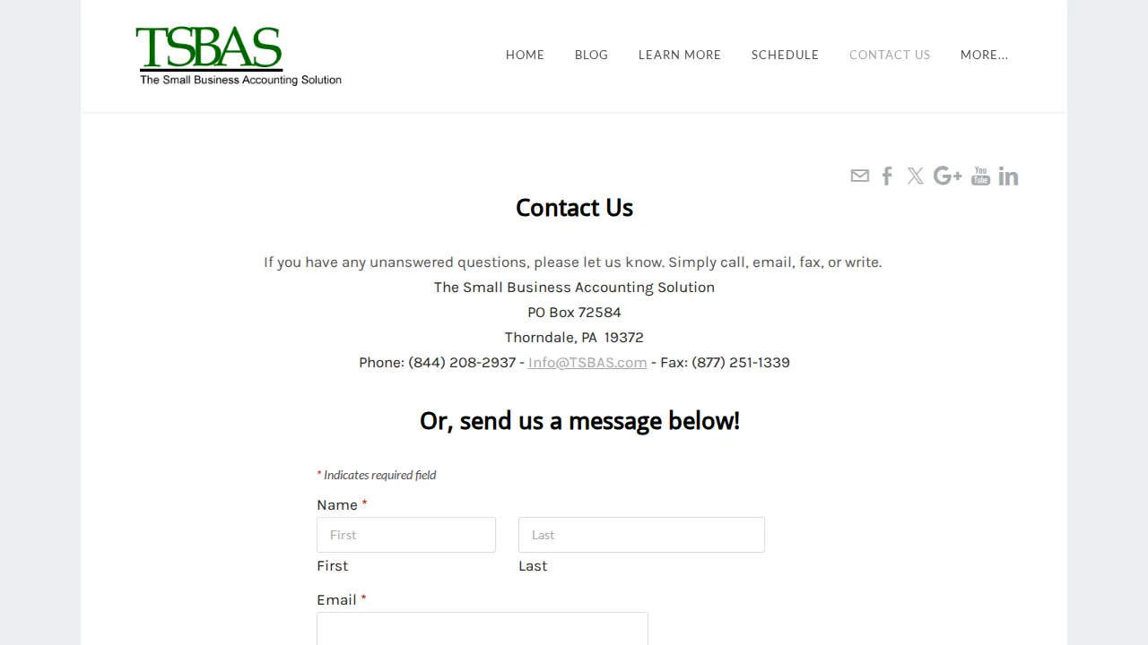 The Small Business Accounting Solution, Inc page