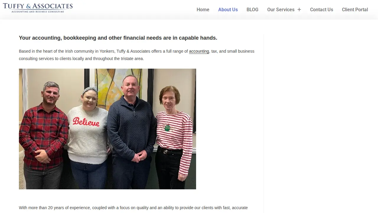 Tuffy & Associates, Yonkers Accounting Firm page