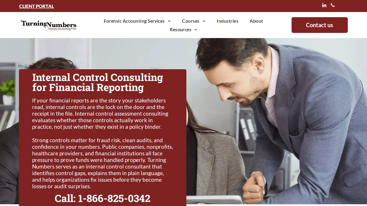 Turning Numbers Forensic Accounting page