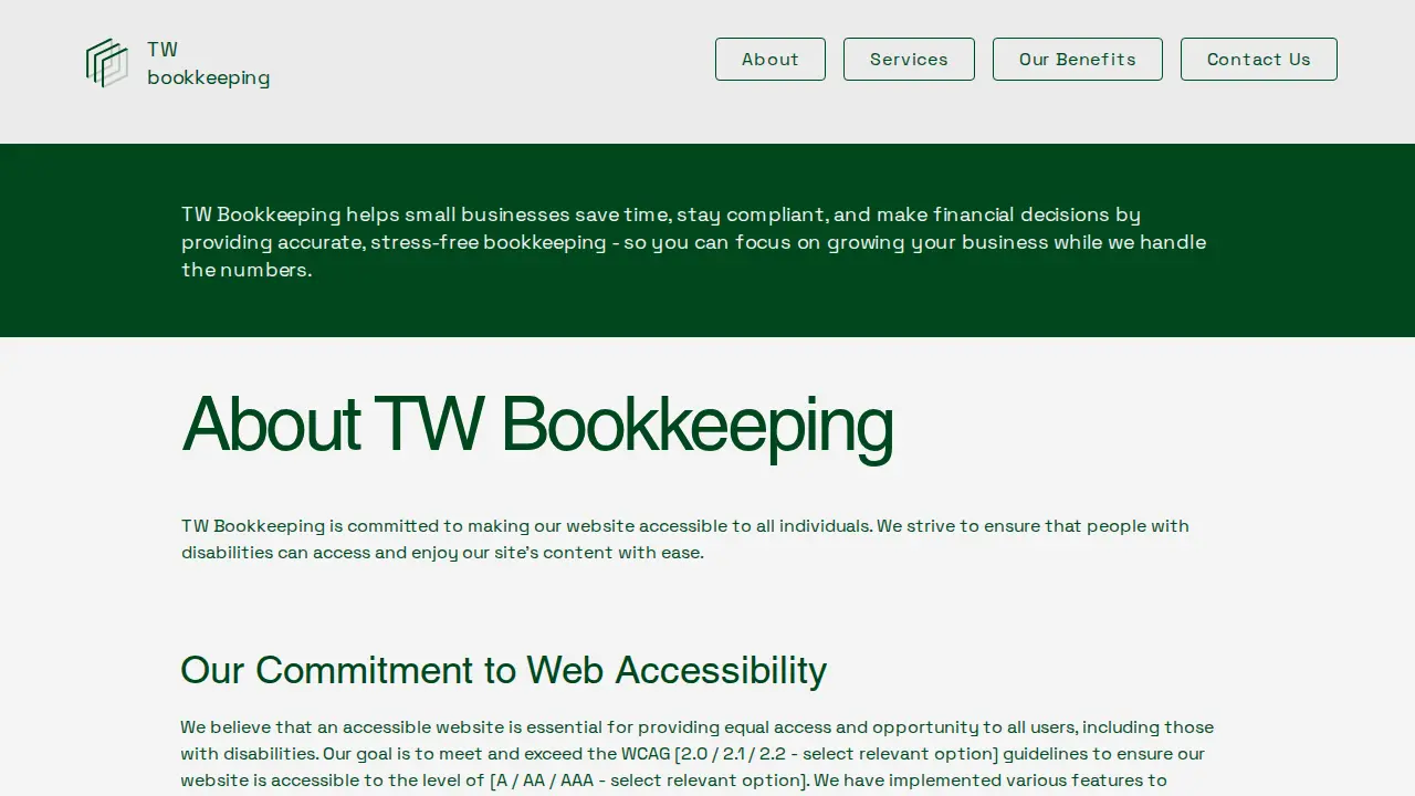 TW Bookkeeping page
