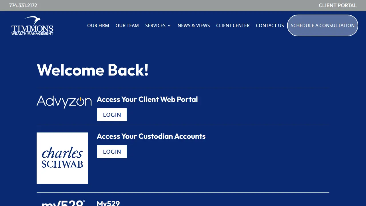 Timmons Wealth Management page