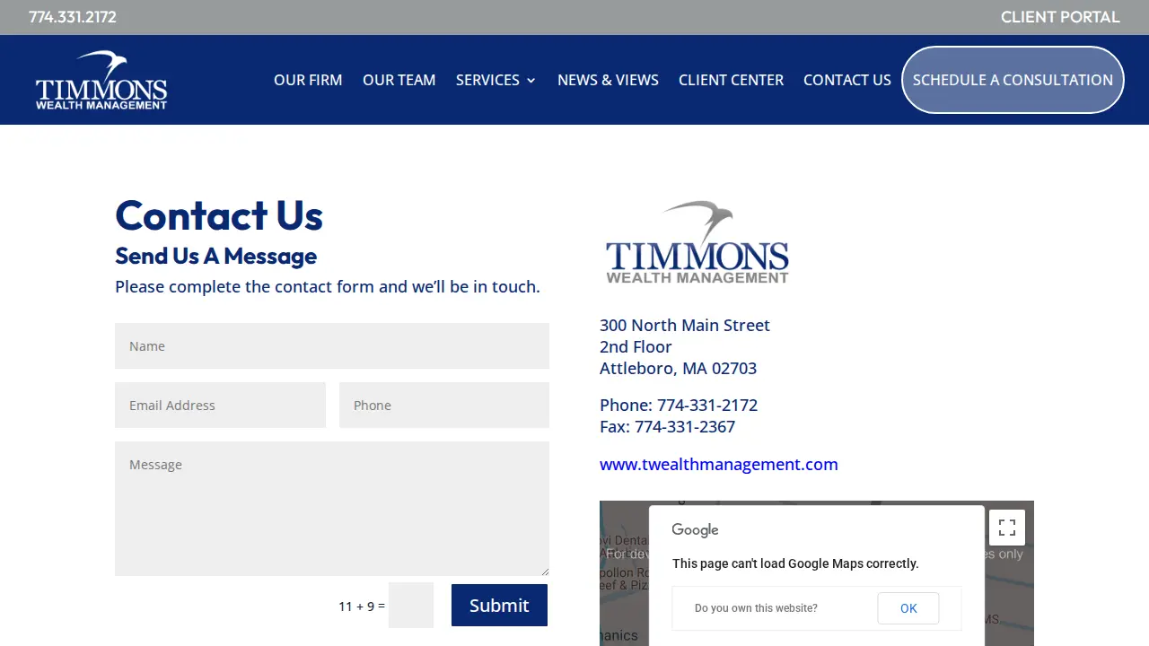 Timmons Wealth Management page