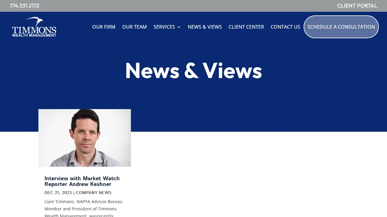 Timmons Wealth Management page